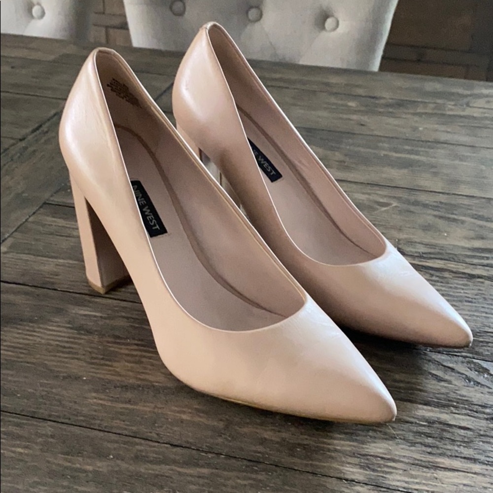 Nine west chunky heels nude 8m